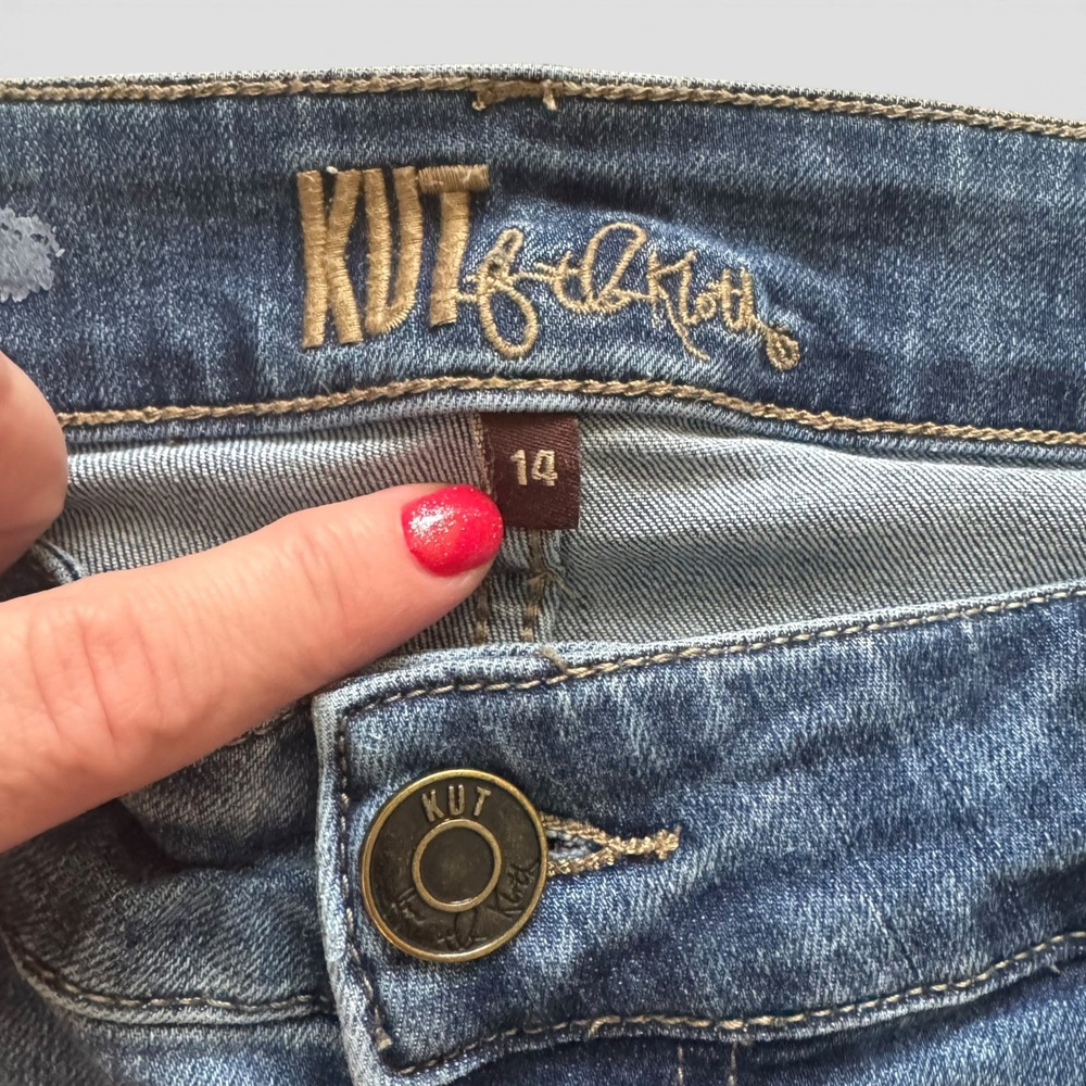 Kut from the Kloth Natalie Bootcut Jeans Medium Wash Flap Pocket KP1549MA4R 14 - Picture 12 of 12
